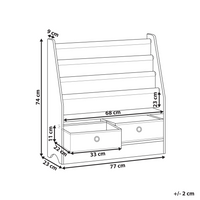 Libreria a 3 livelli in truciolato e tessuto bianco cameretta dei bambini