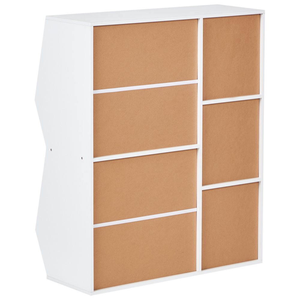 Scaffale Libreria a 3 livelli in truciolato bianco con tessuto non tessuto Scatole con ripiani per la cameretta dei bambini