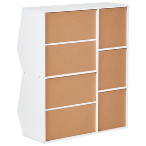 Scaffale Libreria a 3 livelli in truciolato bianco con tessuto non tessuto Scatole con ripiani per la cameretta dei bambini