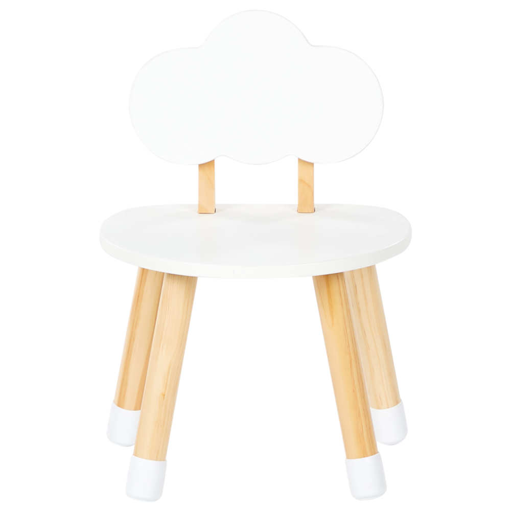 Set da tavola per bambini a 2 posti con sedie Tappi per gambe in MDF bianco e legno chiaro Cameretta per bambini alla moda