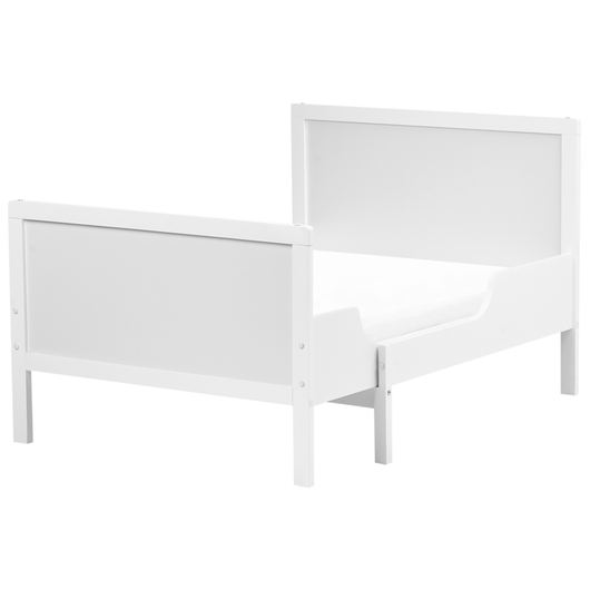 Letto singolo per bambini allungabile in legno di pino bianco 90 x 200 cm con rete a doghe cameretta elegante