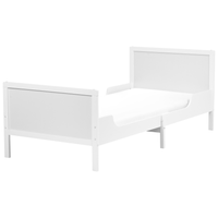 Letto singolo per bambini allungabile in legno di pino bianco 90 x 200 cm con rete a doghe cameretta elegante
