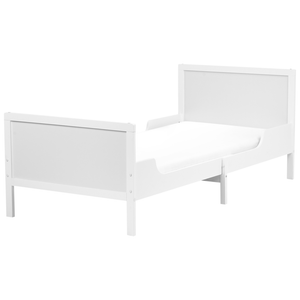 Letto singolo per bambini allungabile in legno di pino bianco 90 x 200 cm con rete a doghe cameretta elegante