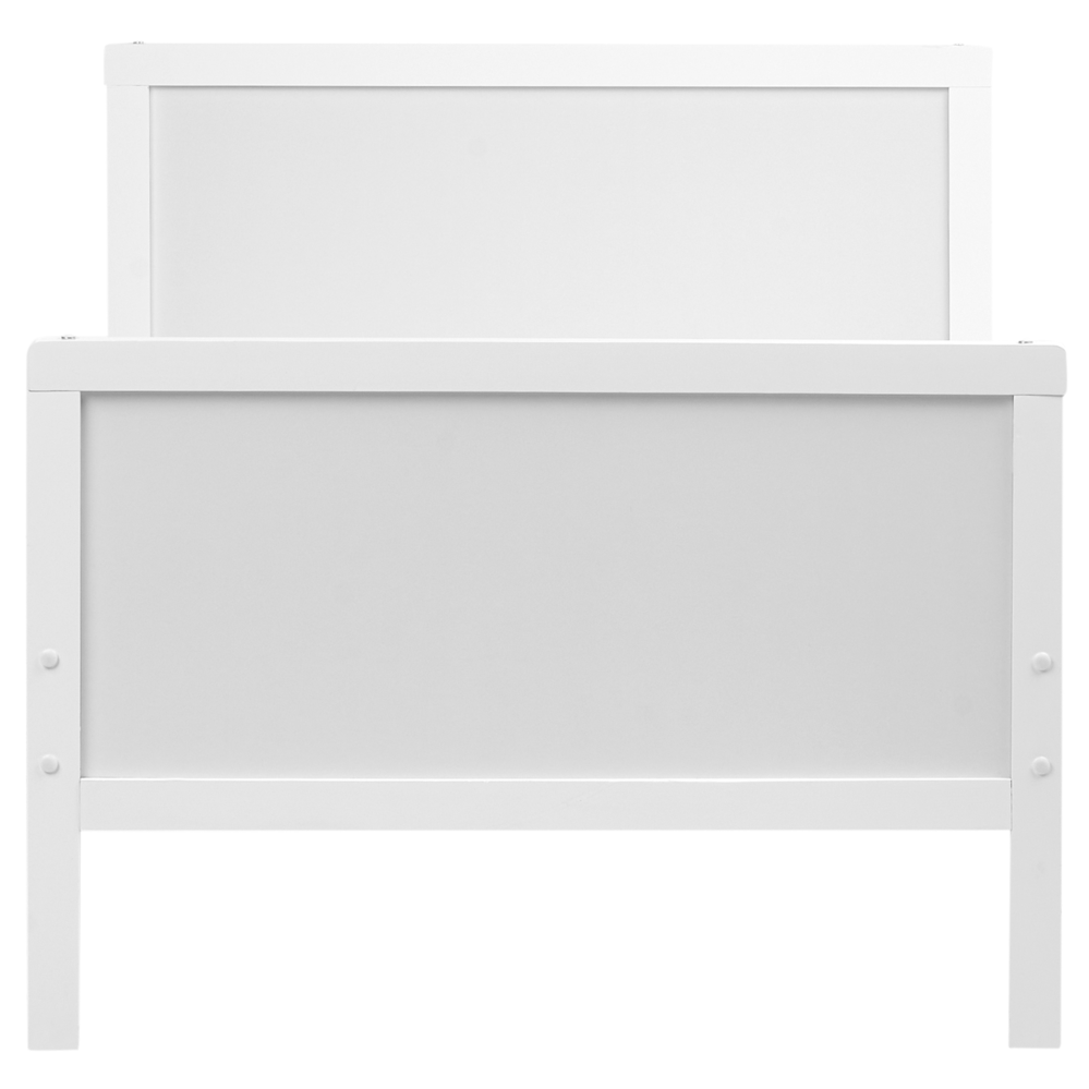 Letto singolo per bambini allungabile in legno di pino bianco 90 x 200 cm con rete a doghe cameretta elegante