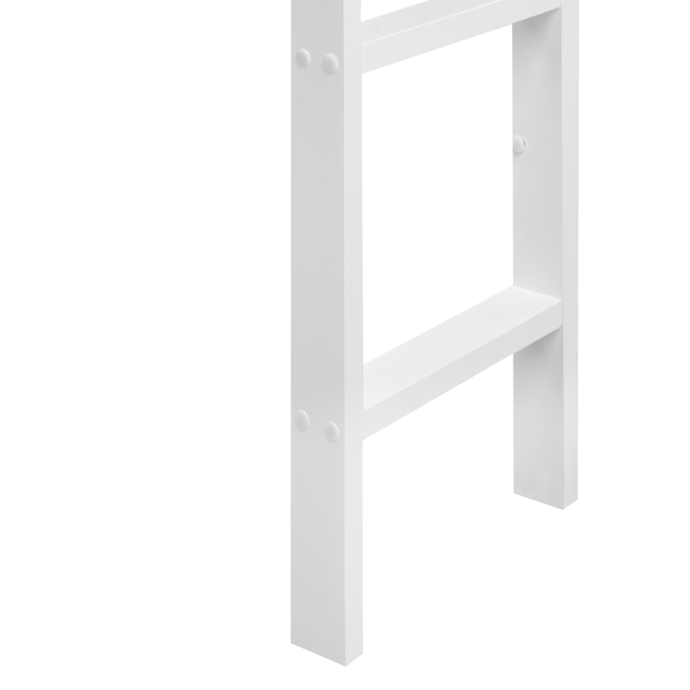 Letto singolo in legno di pino bianco con rete a doghe e scrivania 90 x 200 cm cameretta bambini