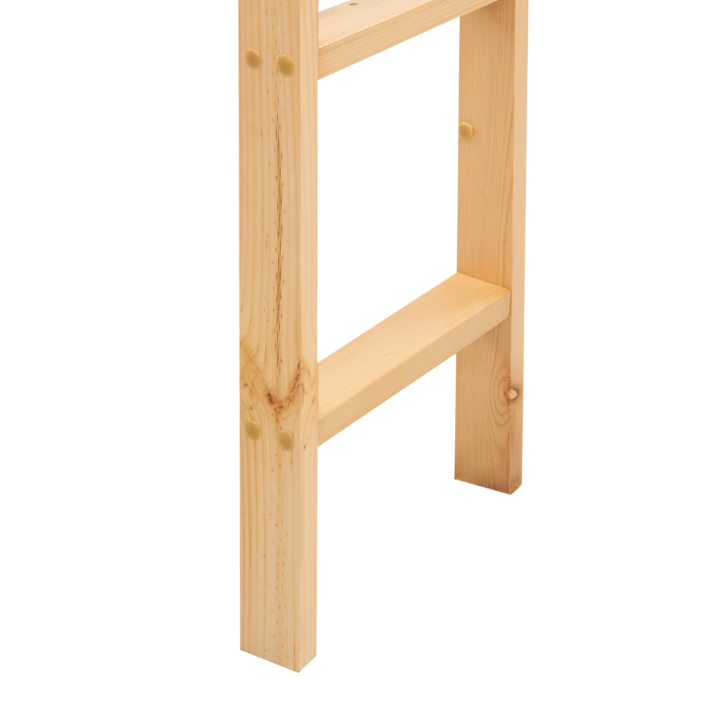 Letto singolo a soppalco in legno chiaro 90 x 200 cm con telaio e contenitore con scrivania cameretta bambini