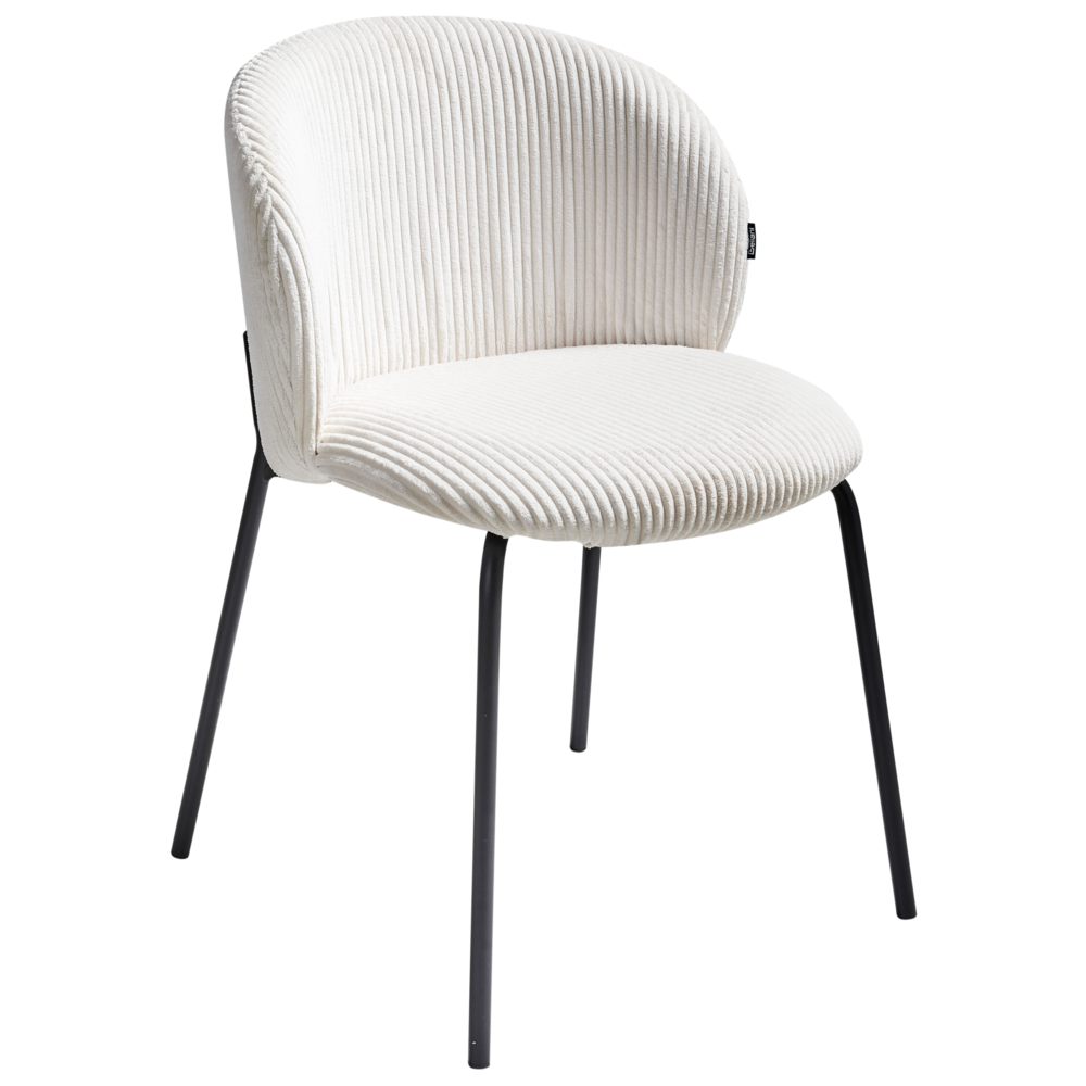 Set di 2 sedie da pranzo in velluto bianco sporco stile retrò seduta rotonda