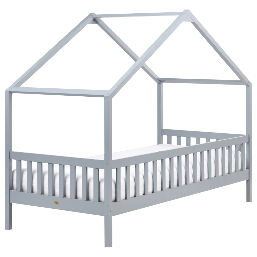 Letto a forma di casa per bambini Legno di pino grigio UE Struttura letto singolo con doghe