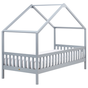 Letto a forma di casa per bambini Legno di pino grigio UE Struttura letto singolo con doghe