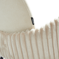 Set di 2 sedie da pranzo in tessuto beige chiaro stile retrò seduta rotonda