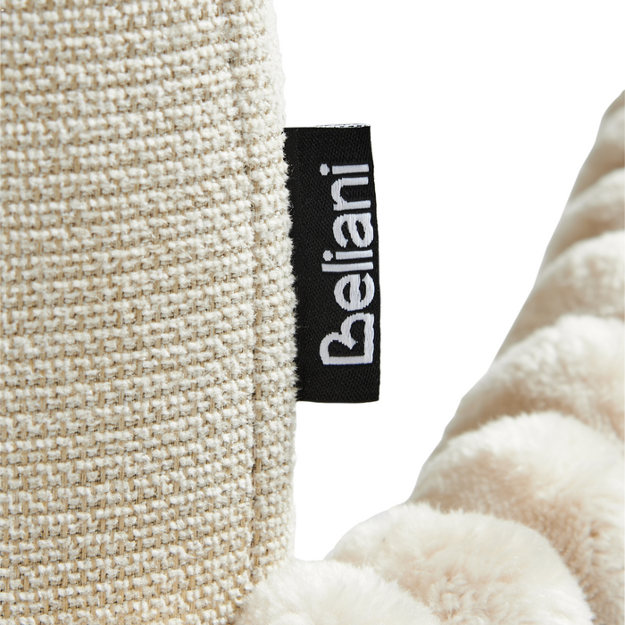 Set di 2 sedie da pranzo in tessuto beige chiaro stile retrò seduta rotonda