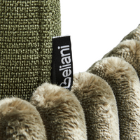 Set di 2 sedie da pranzo in tessuto verde stile retrò seduta rotonda