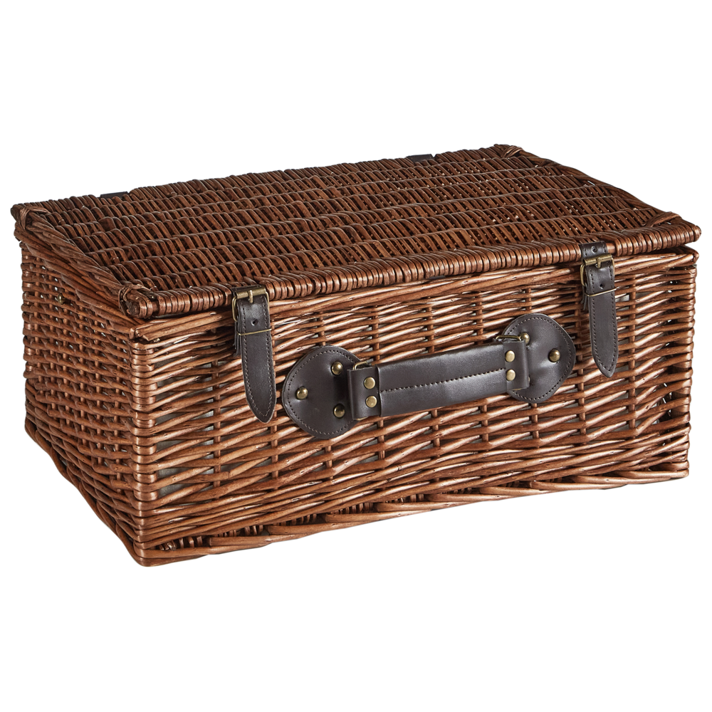 Cesto da picnic in vimini marrone per 4 persone con borsa termica stile semplice ed elegante