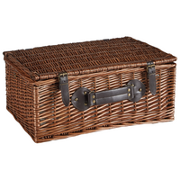 Cesto da picnic in vimini marrone per 4 persone con borsa termica stile semplice ed elegante