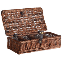 Cesto da picnic in vimini marrone per 4 persone con borsa termica stile semplice ed elegante