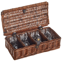 Cesto da picnic in vimini marrone per 4 persone con borsa termica stile semplice ed elegante