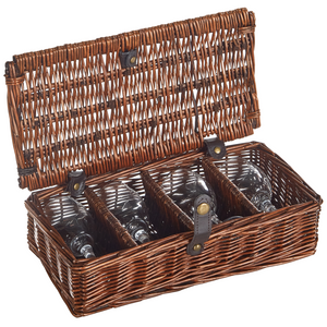 Cesto da picnic in vimini marrone per 4 persone con borsa termica stile semplice ed elegante