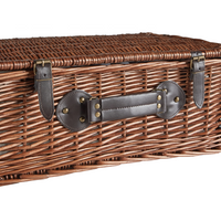 Cesto da picnic in vimini marrone per 4 persone con borsa termica stile semplice ed elegante