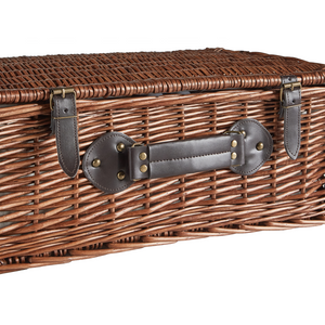 Cesto da picnic in vimini marrone per 4 persone con borsa termica stile semplice ed elegante