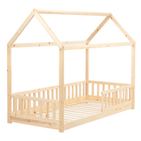 Letto per bambini a forma di casa UE Telaio singolo 90 x 200 cm con doghe in legno di pino chiaro