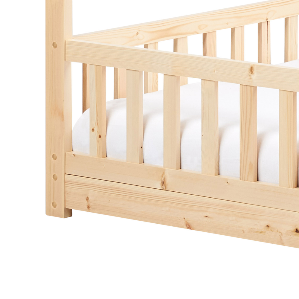 Letto per bambini a forma di casa UE Telaio singolo 90 x 200 cm con doghe in legno di pino chiaro