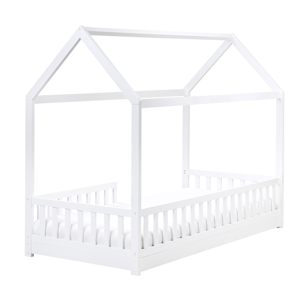 Letto per bambini a forma di casa UE Telaio singolo 90 x 200 cm con doghe in legno di pino bianco