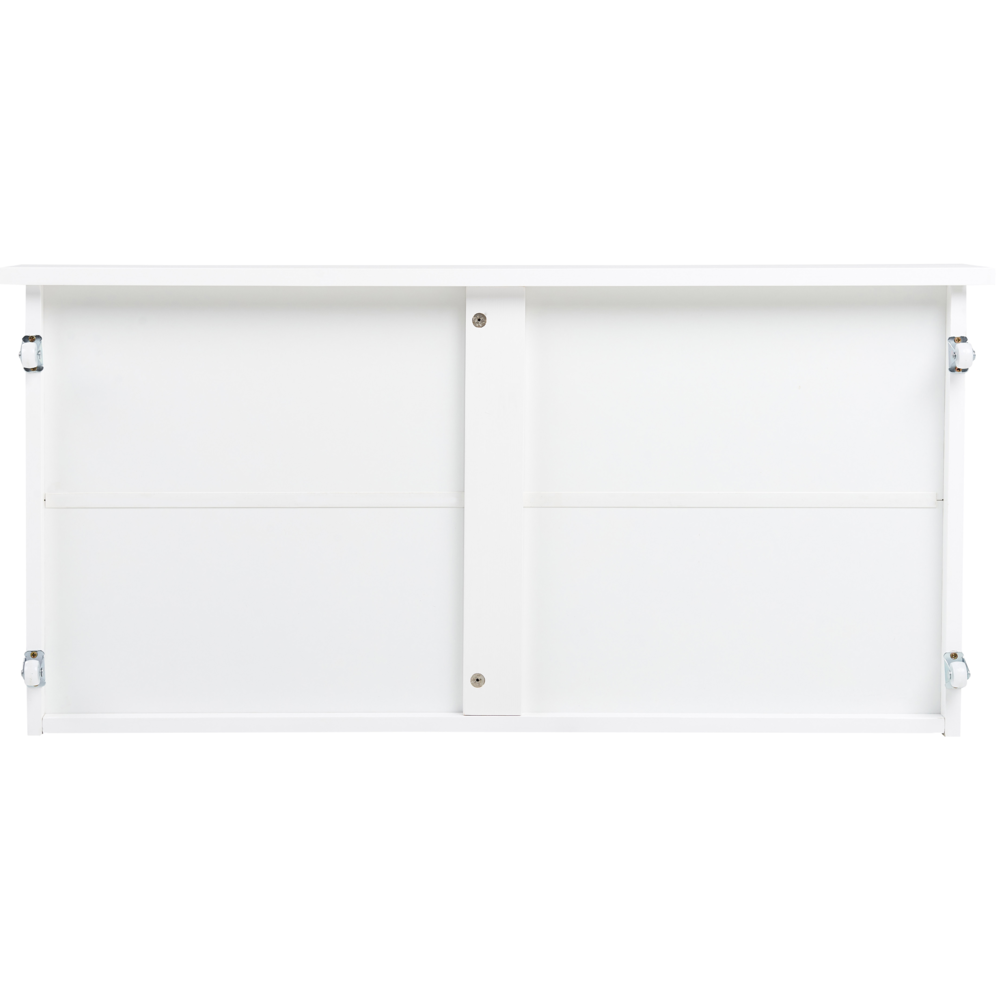 Set di 2 cassetti per il letto in legno massiccio bianco Scatole sotto il letto con ruote