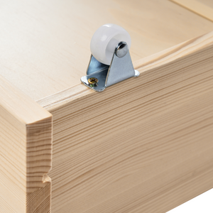 Set di 2 cassetti per il letto in legno di pino chiaro Scatole sotto il letto con ruote