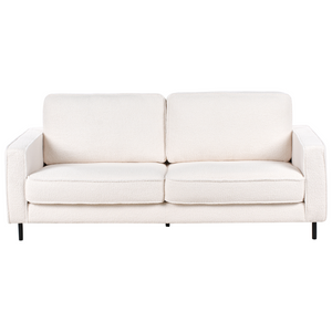 Set da divano 3 posti  in tessuto boucle bianco divano e poltrona con gambe in metallo Design Da Salotto Retrò