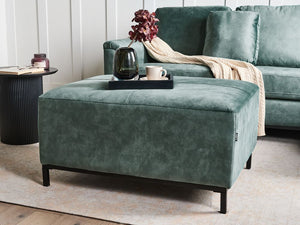 Pouf poggiapiedi in velluto verde acqua stile Minimalista Moderno