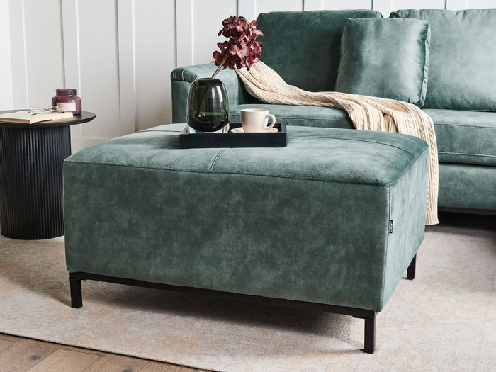 Pouf poggiapiedi in velluto verde acqua stile Minimalista Moderno