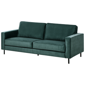 Set da divano 3 posti in velluto verde scuro divano e poltrona con gambe in metallo Design Da Salotto Retrò