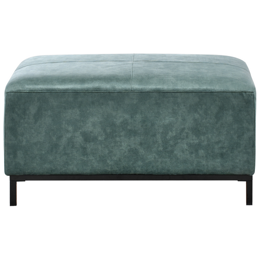 Pouf poggiapiedi in velluto verde acqua stile Minimalista Moderno