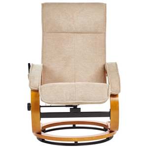 Poltrona reclinabile moderna in tessuto beige con poggiapiedi Riscaldamento massaggiante design retrò