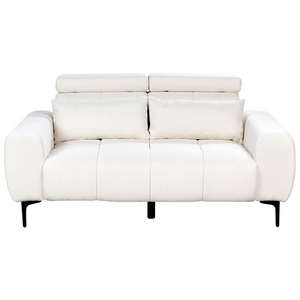 Divano a 2 posti con rivestimento in bouclé bianco e poggiatesta regolabile Arredamento per il soggiorno in stile moderno