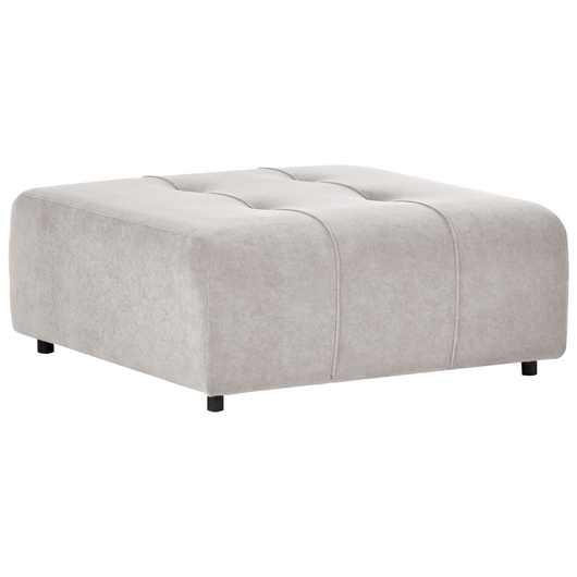 Ottomana imbottita in tessuto grigio chiaro Stile moderno