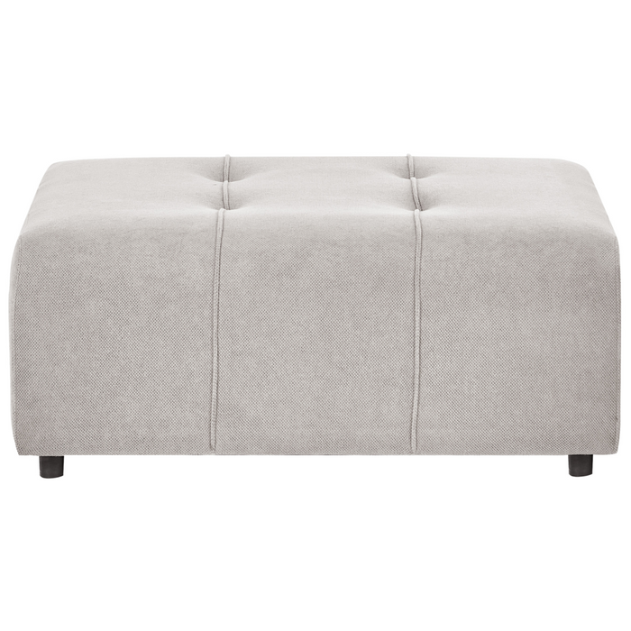 Ottomana imbottita in tessuto grigio chiaro Stile moderno