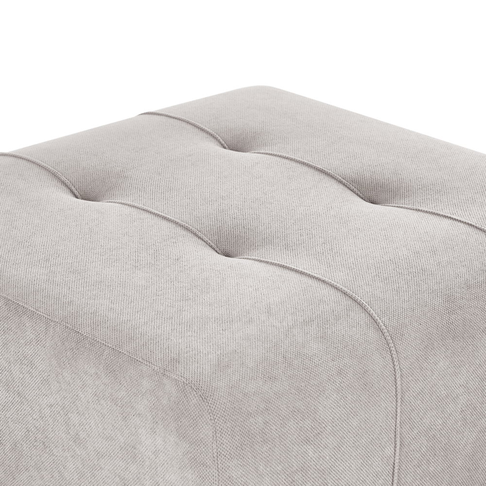 Ottomana imbottita in tessuto grigio chiaro Stile moderno