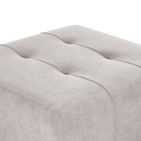 Ottomana imbottita in tessuto grigio chiaro Stile moderno