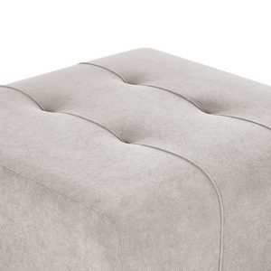 Ottomana imbottita in tessuto grigio chiaro Stile moderno