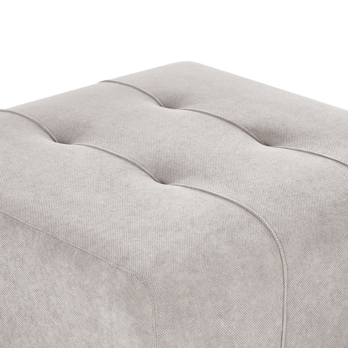 Ottomana imbottita in tessuto grigio chiaro Stile moderno