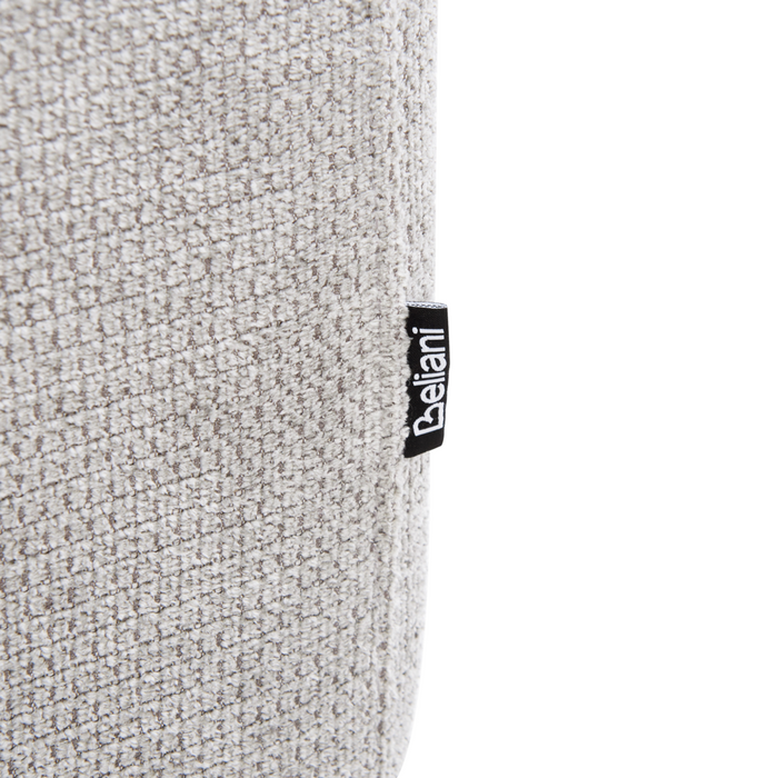 Ottomana imbottita in tessuto grigio chiaro Stile moderno