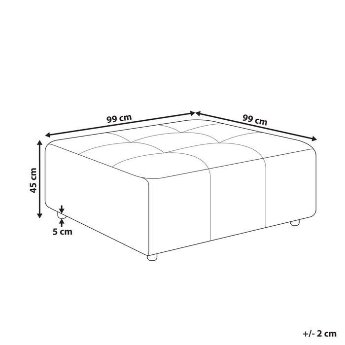Ottomana imbottita in tessuto grigio chiaro Stile moderno
