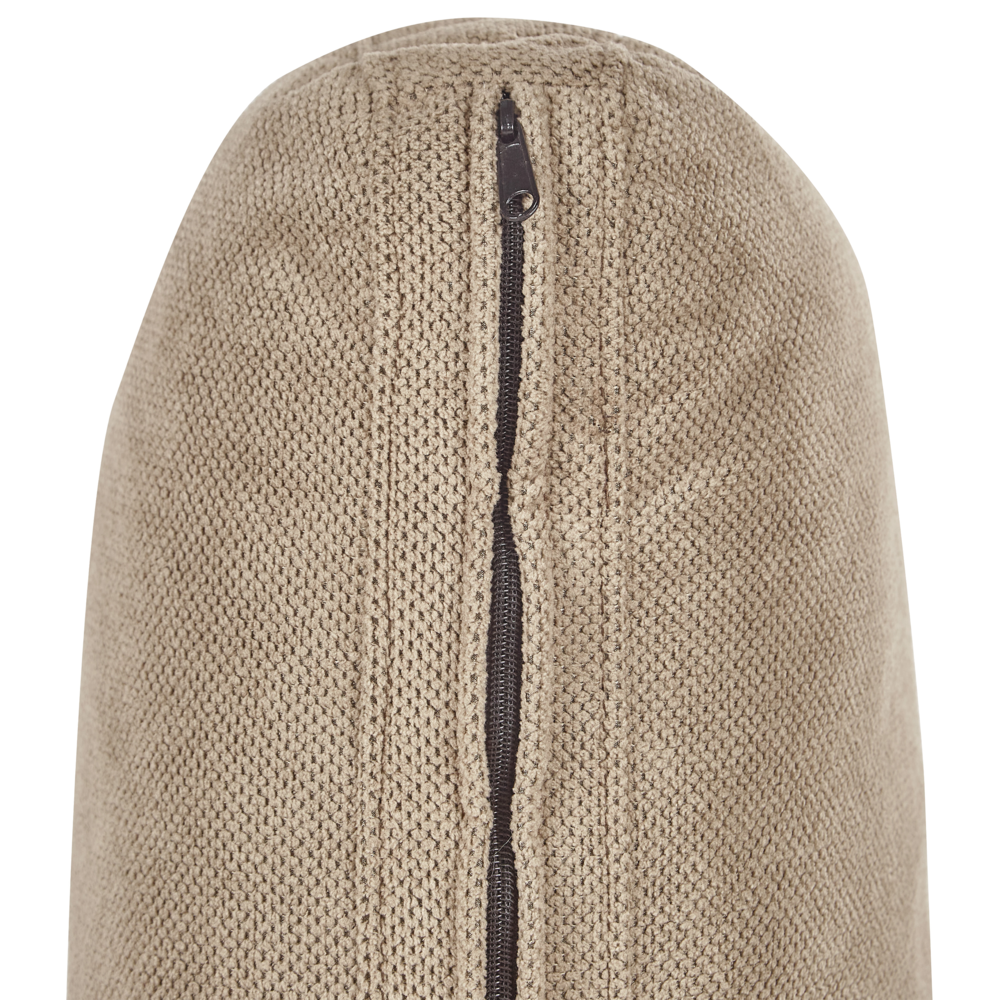 Divano angolare 3 posti rivestito in tessuto a coste con poggiabraccia marrone lato sinistro stile moderno soggiorno