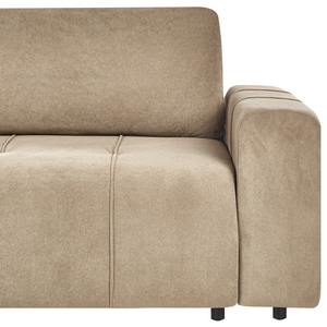 Divano angolare 3 posti rivestito in tessuto a coste con poggiabraccia marrone lato destro stile moderno soggiorno