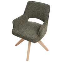 Sedia da pranzo girevole con schienale curvo tessuto boucle verde stile scandinavo