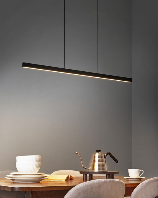 Lampada a sospensione Base in ferro alluminio nero con telecomando Luce LED integrata a sospensione Illuminazione moderna