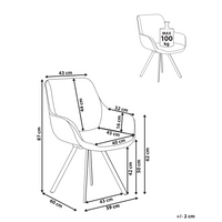Sedia da pranzo girevole con schienale curvo bouclè bianco e nero stile scandinavo