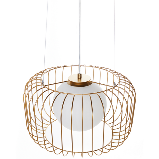 Ciondolo a 1 luce da soffitto in metallo dorato con paralume in ferro e gabbia a filo in stile industriale Soggiorno Camera da letto