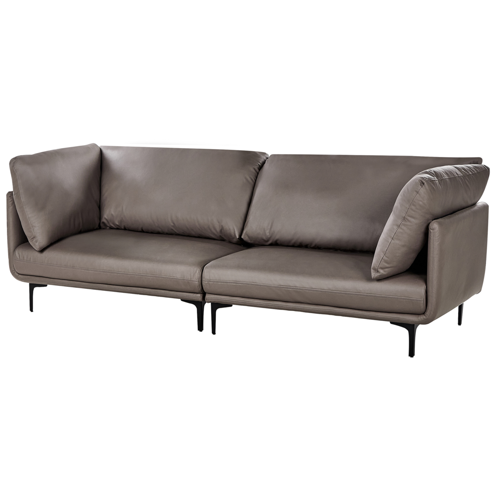 Divano a 3 posti in pelle vegana marrone in poliestere industriale moderno